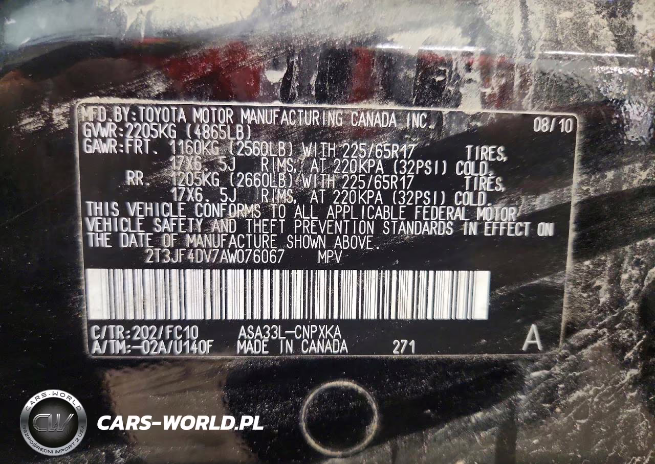 2010 Toyota Rav4 Base VIN:2T3JF4DV7AW076067 - 13