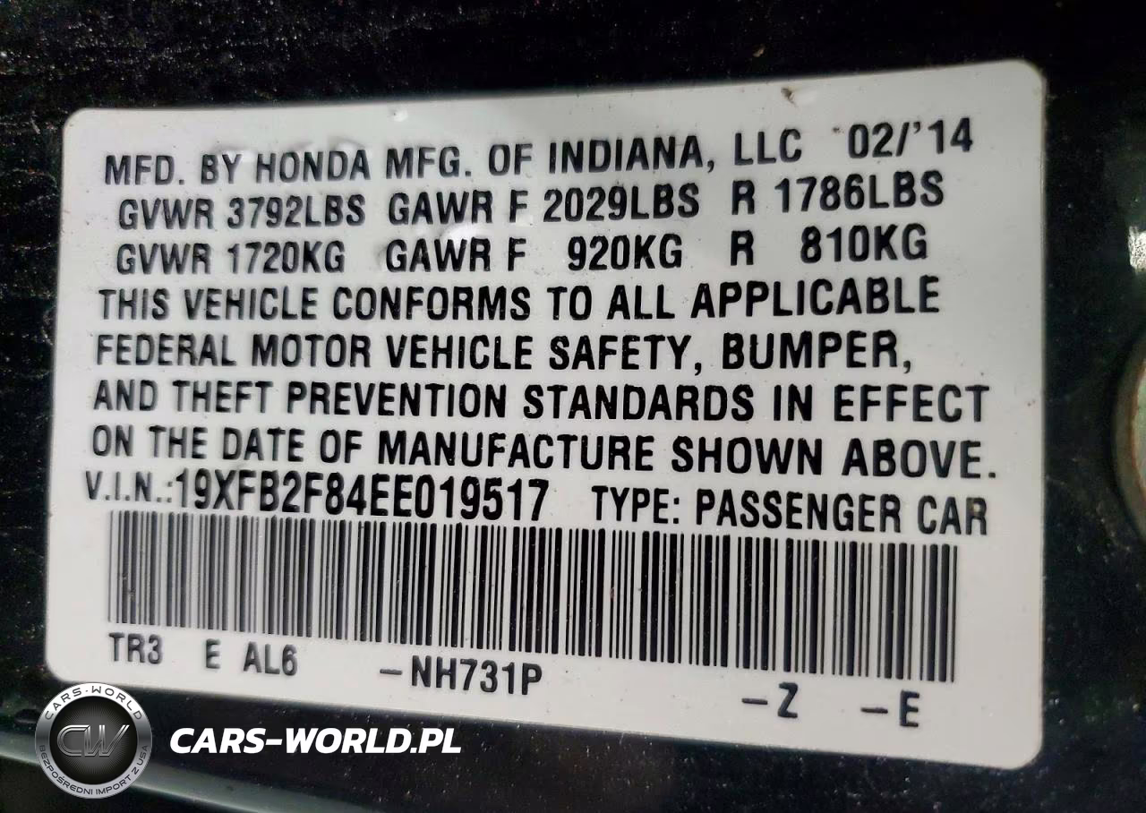 2014 Honda Civic Ex VIN:19XFB2F84EE019517 - 12
