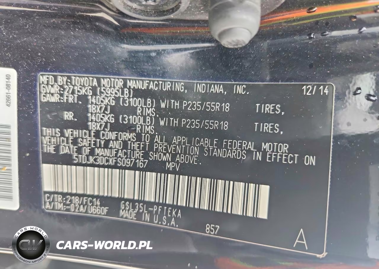 2015 Toyota Sienna Le VIN:5TDJK3DCXFS097167 - 13