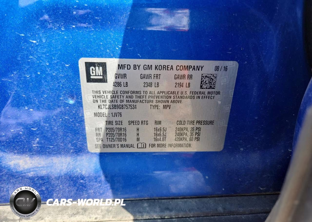 2016 Chevrolet Trax 1Lt VIN:KL7CJLSB9GB757534 - 12