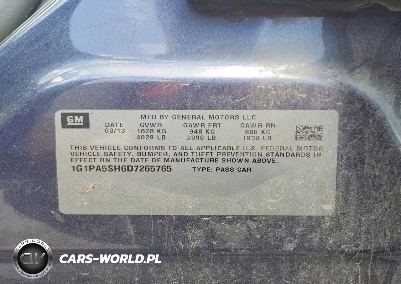 2013 Chevrolet Cruze Ls VIN:1G1PA5SH6D7265765 - 12