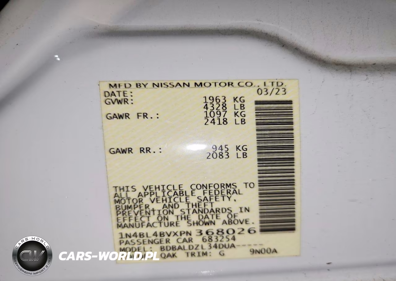 2023 Nissan Altima S VIN:1N4BL4BVXPN368026 - 12