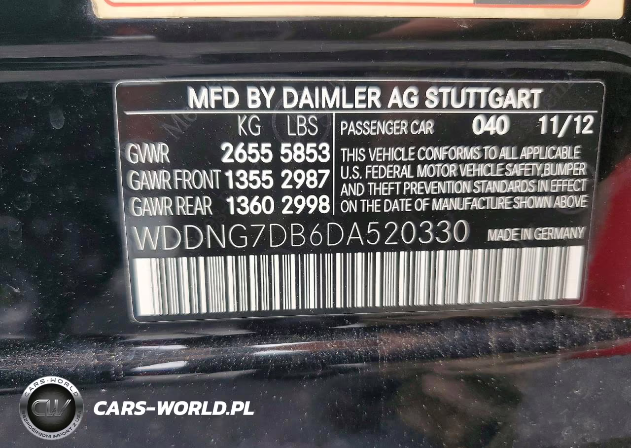 2013 Mercedes-Benz S 550 VIN:WDDNG7DB6DA520330 - 12