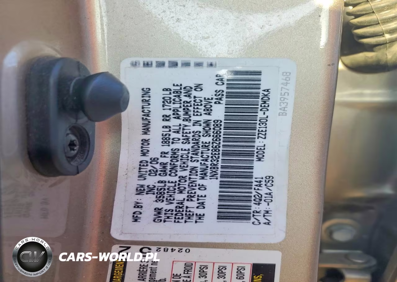 2006 Toyota Corolla Ce VIN:1NXBR32E86Z666089 - 12