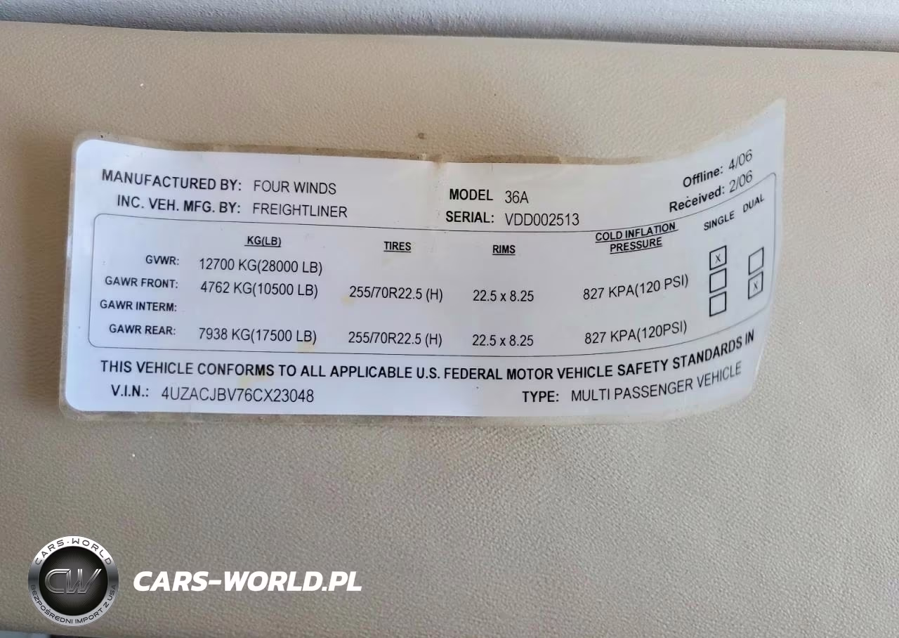 2006 Four Winds Valencia Rv VIN:4UZACJBV76CX23048 - 10