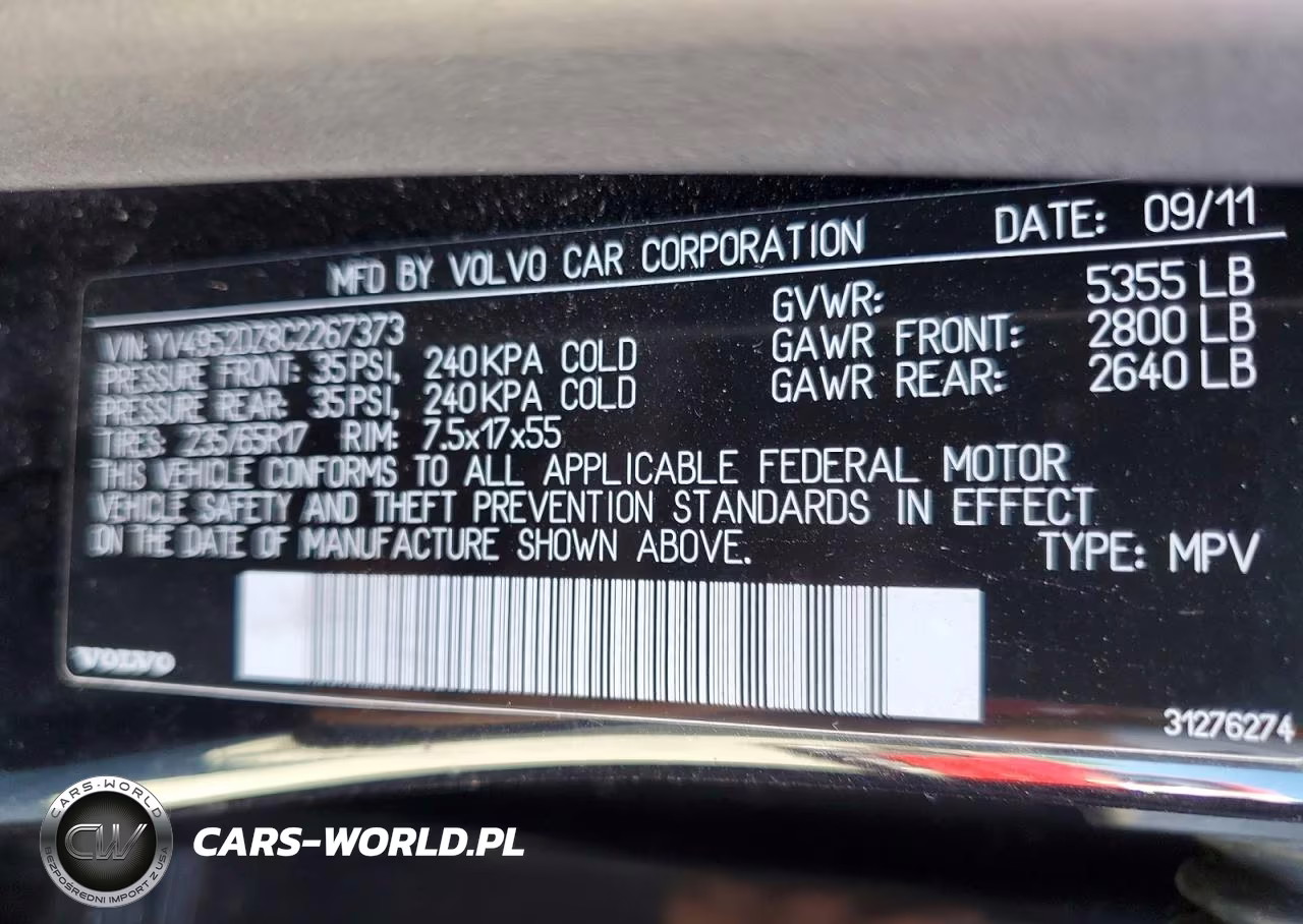 2012 Volvo Xc60 3.2 VIN:YV4952DZ8C2267373 - 13