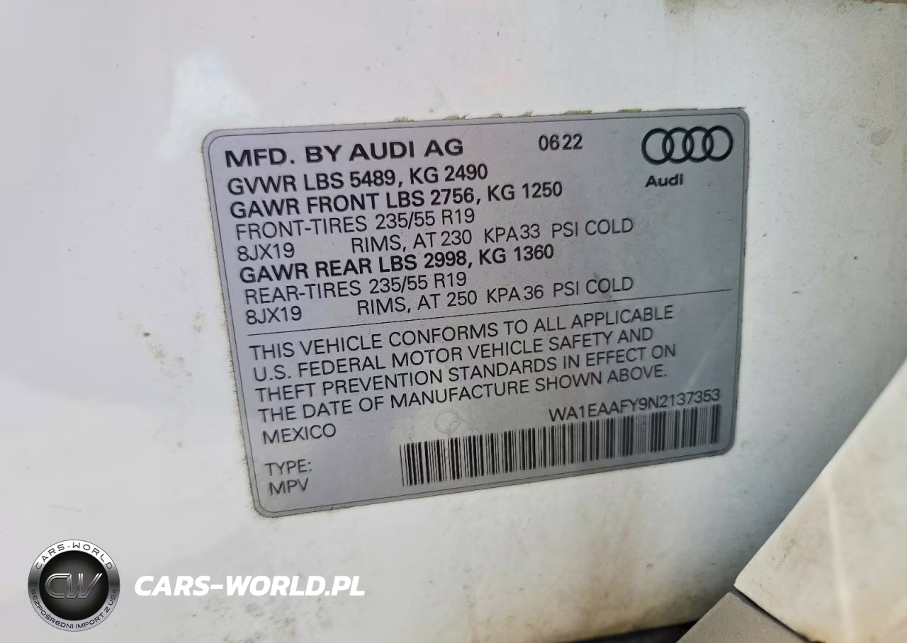 2022 Audi Q5 Premium Plus 45 VIN:WA1EAAFY9N2137353 - 14