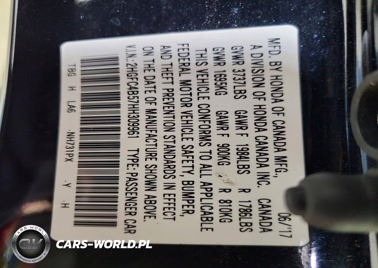 2017 Honda Civic Lx VIN:2HGFC4B57HH309961 - 13