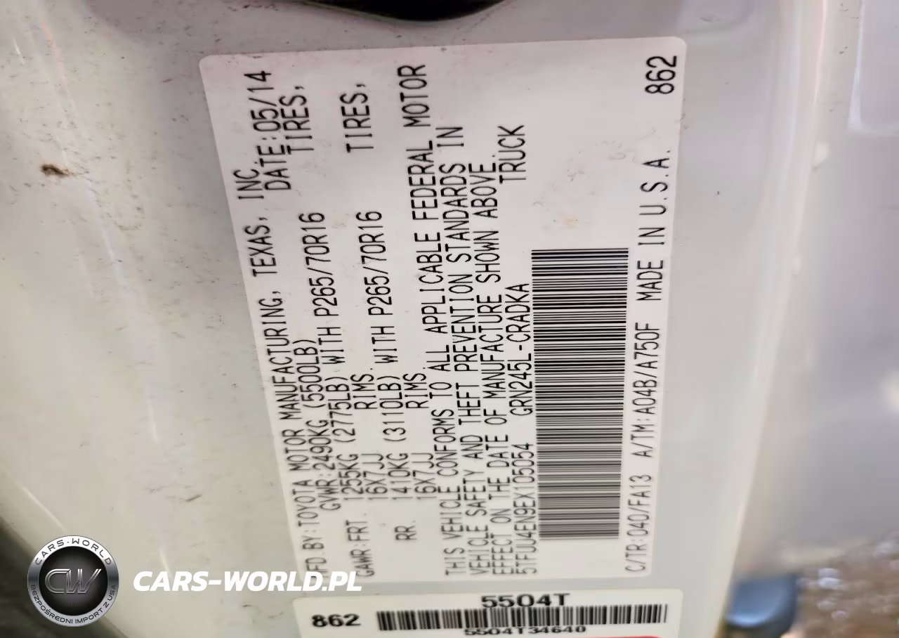 2014 Toyota Tacoma V6 VIN:5TFUU4EN9EX105054 - 12