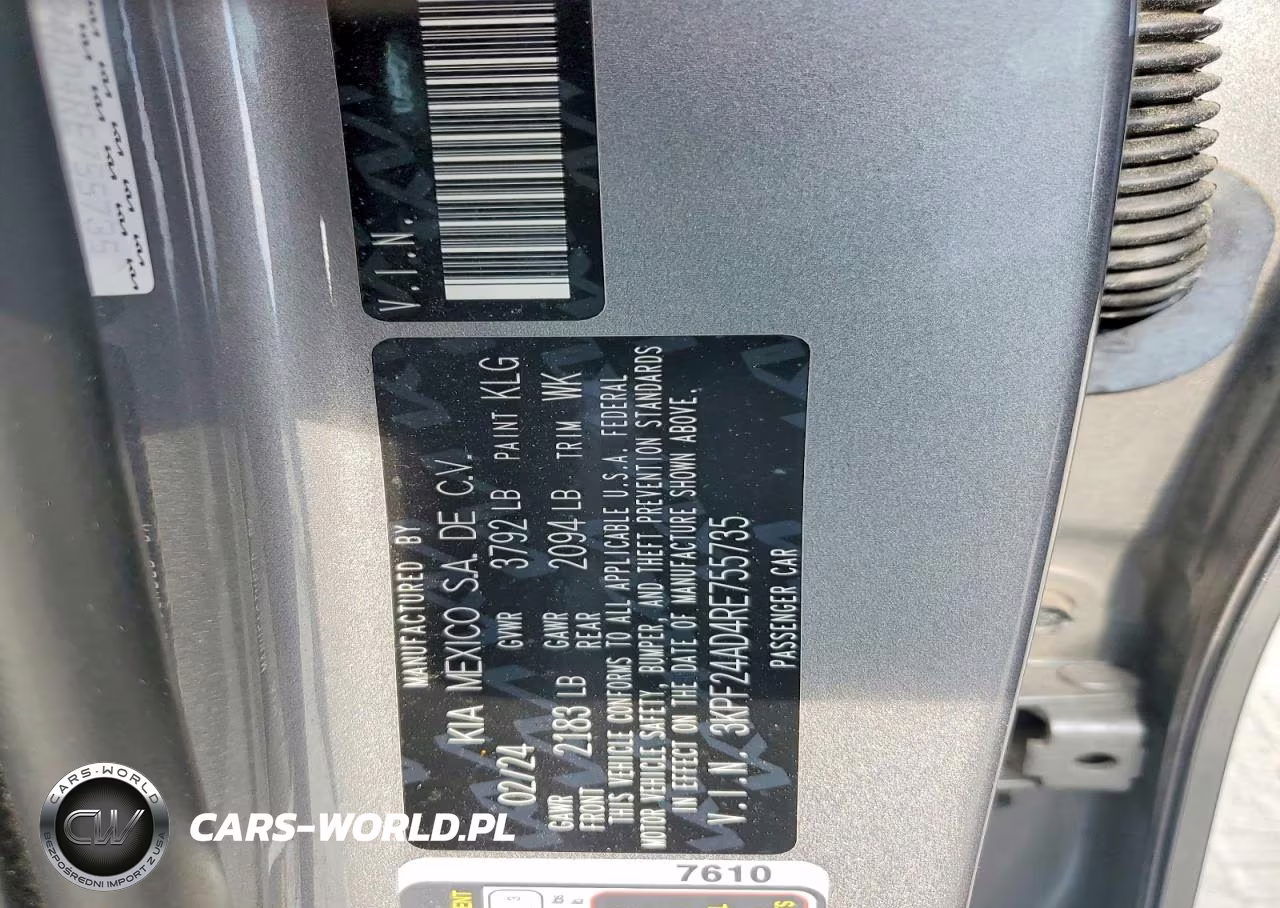 2024 Kia Forte Lxs VIN:3KPF24AD4RE755735 - 12