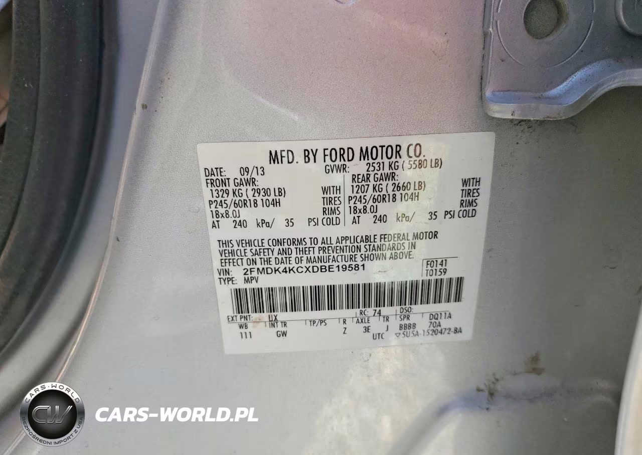 2013 Ford Edge Limited VIN:2FMDK4KCXDBE19581 - 13