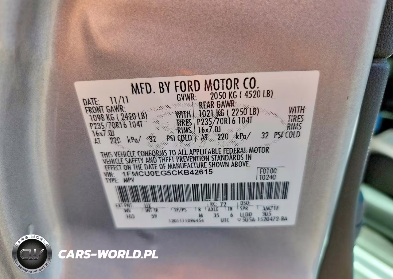 2012 Ford Escape Limited VIN:1FMCU0EG5CKB42615 - 14