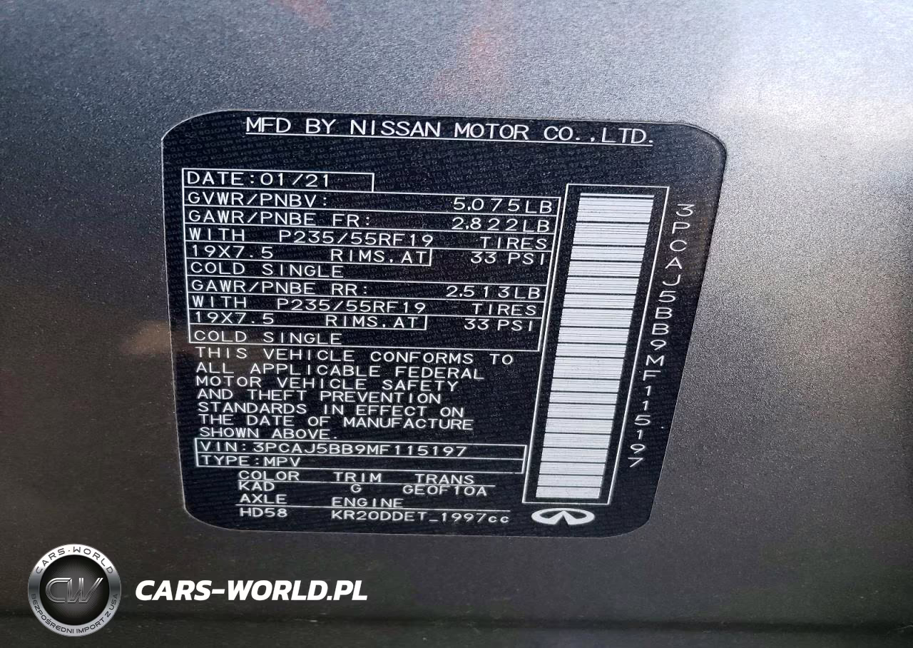 2021 Infiniti Qx50 Luxe VIN:3PCAJ5BB9MF115197 - 12