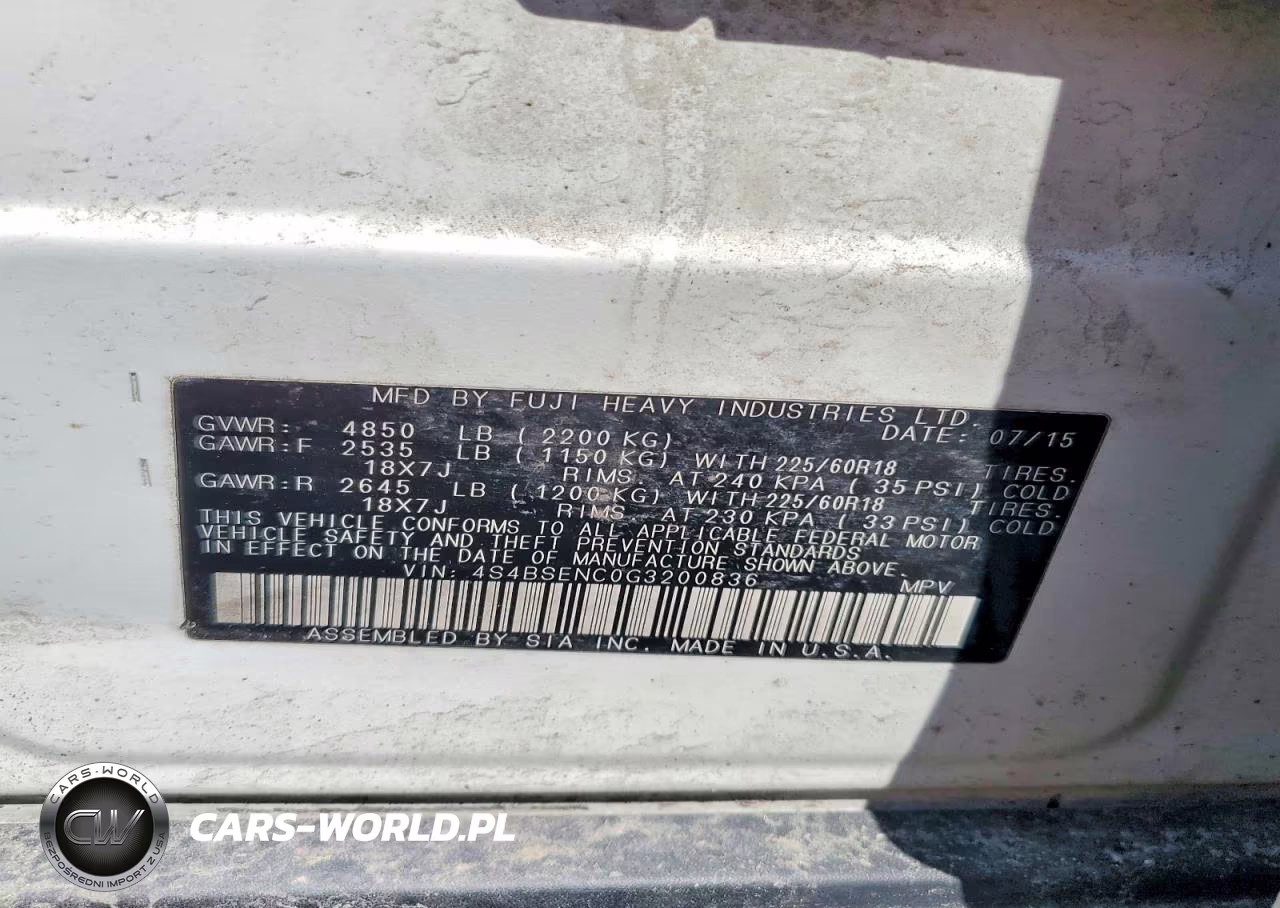 2016 Subaru Outback 3.6R Limited VIN:4S4BSENC0G3200836 - 14