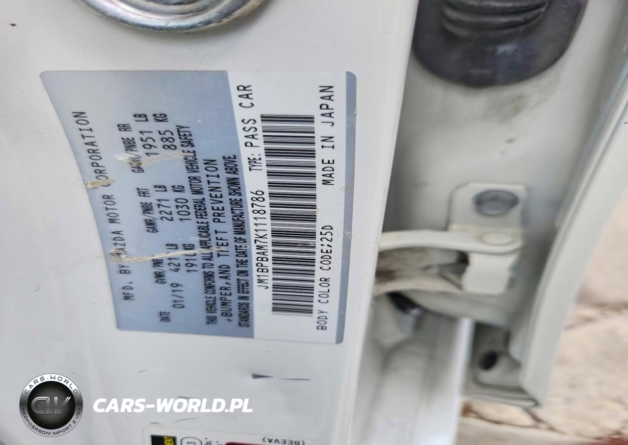 2019 Mazda 3 Select VIN:JM1BPBAM7K1118786 - 12