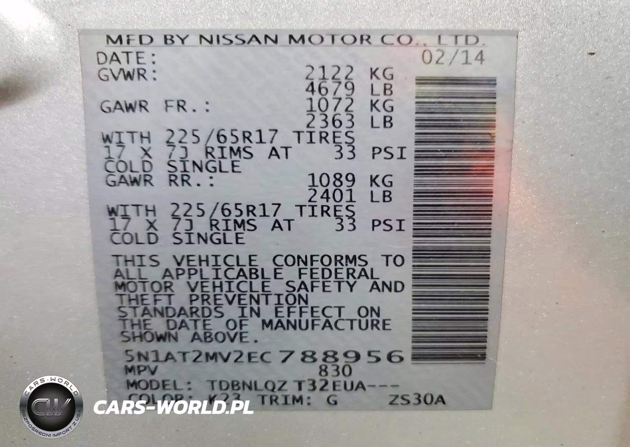 2014 Nissan Rogue Sv VIN:5N1AT2MV2EC788956 - 13