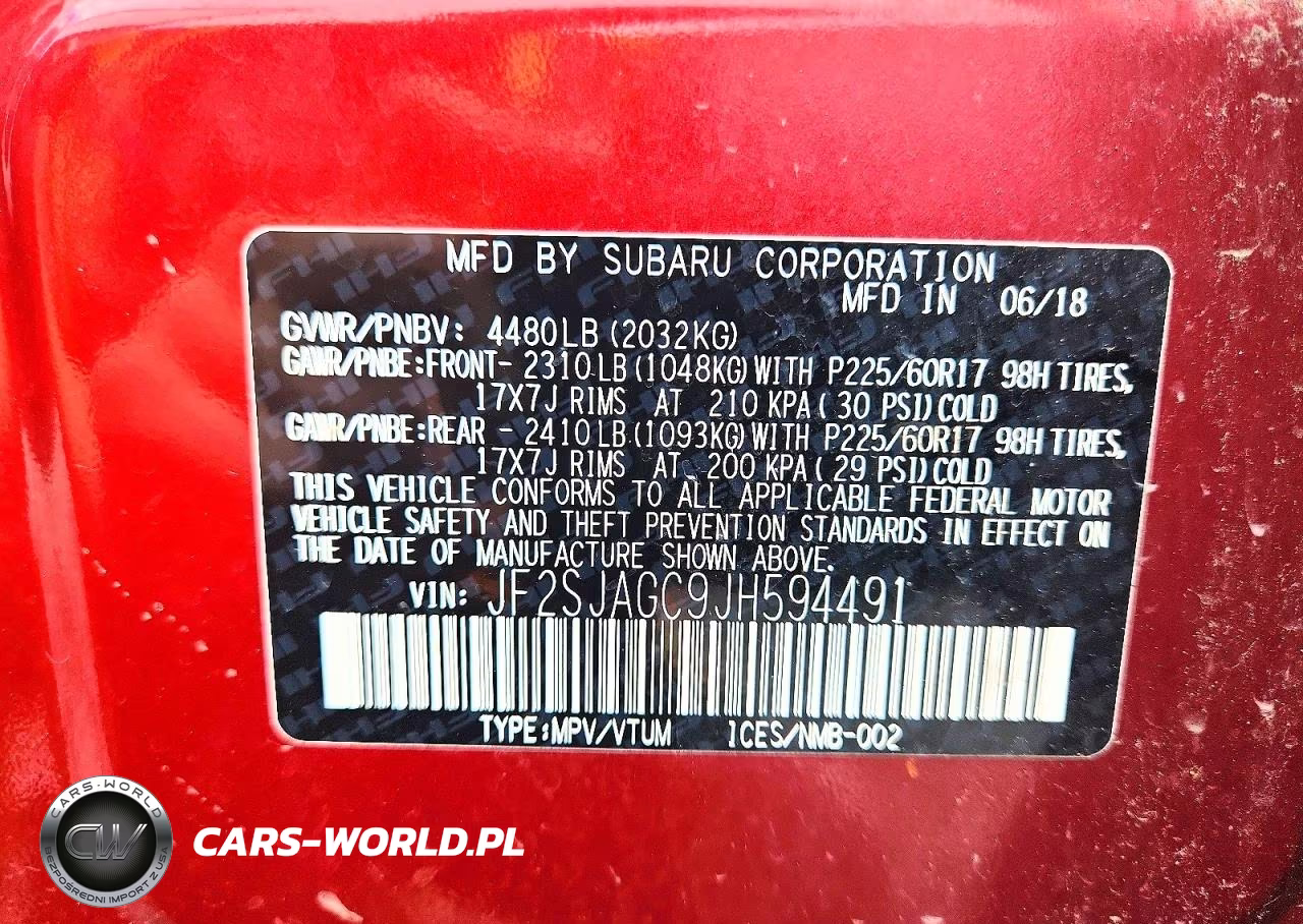 2018 Subaru Forester 2.5I Premium VIN:JF2SJAGC9JH594491 - 13