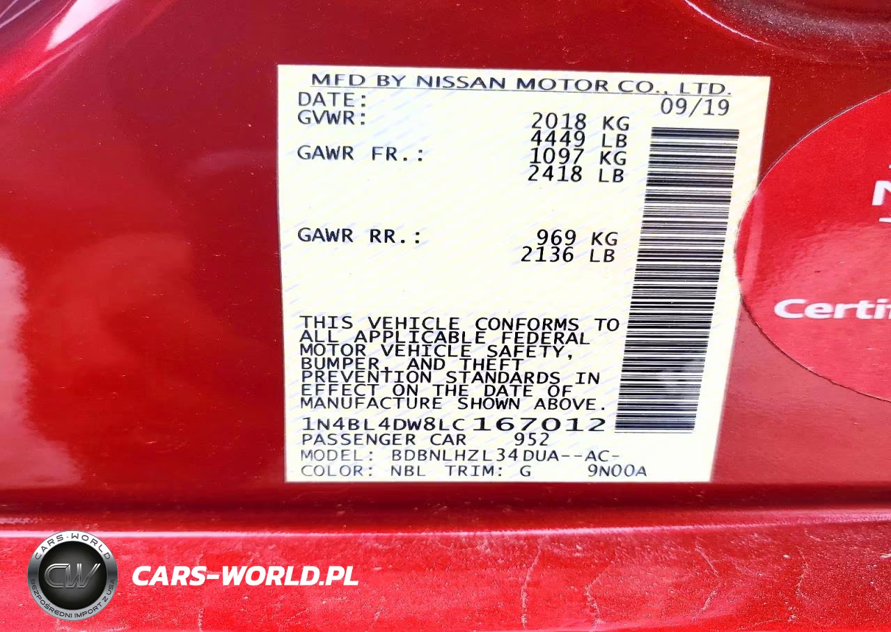 2020 Nissan Altima Sv VIN:1N4BL4DW8LC167012 - 13
