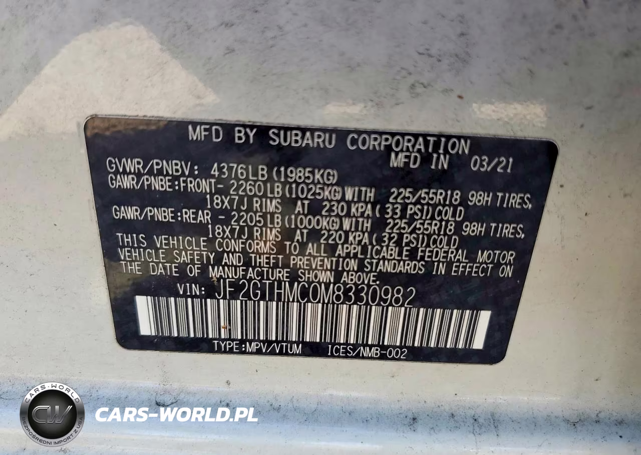 2021 Subaru Crosstrek VIN:JF2GTHMC0M8330982 - 13