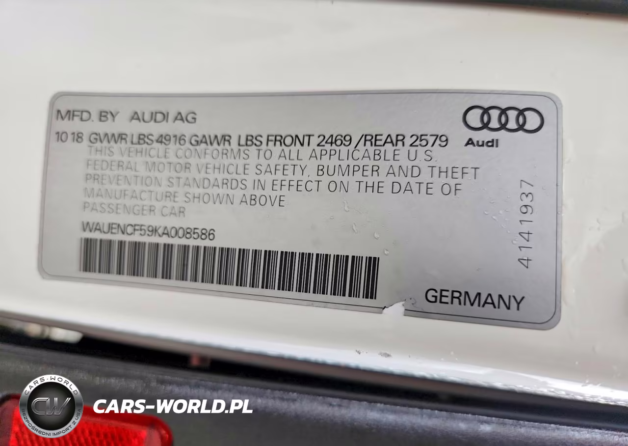 2019 Audi A5 Premium Plus S-Line VIN:WAUENCF59KA008586 - 13