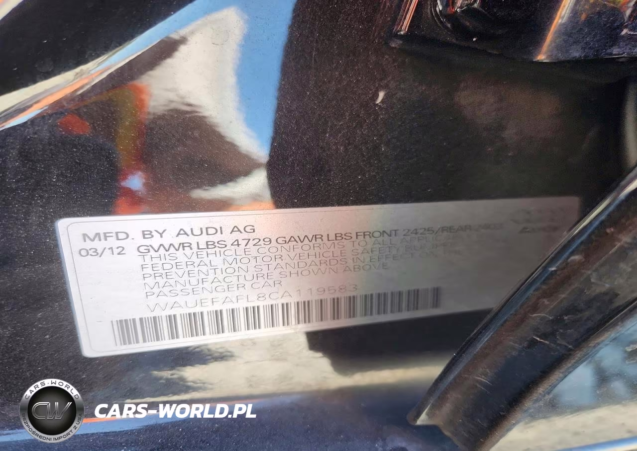 2012 AUDI A4 2.0T PREMIUM VIN:WAUEFAFL8CA119583 - 12