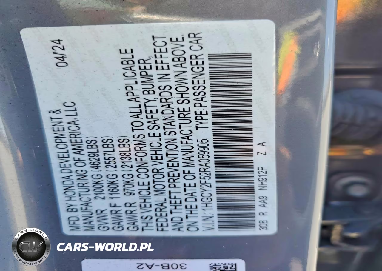 2024 Honda Accord Hybrid Sport VIN:1HGCY2F52RA059905 - 12