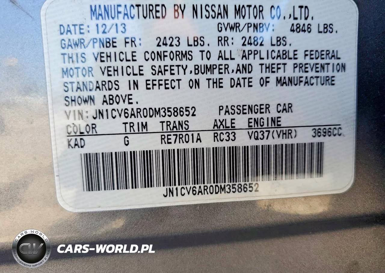 2013 Infiniti G37 Sedan X VIN:JN1CV6AR0DM358652 - 12
