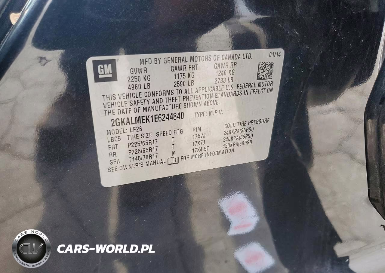 2014 GMC Terrain Sle VIN:2GKALMEK1E6244840 - 13