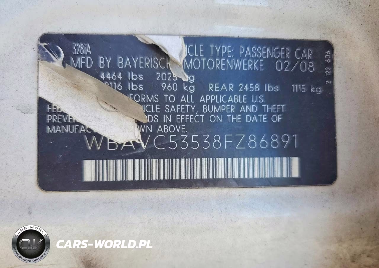 2008 BMW 328 I Sulev VIN:WBAVC53538FZ86891 - 13