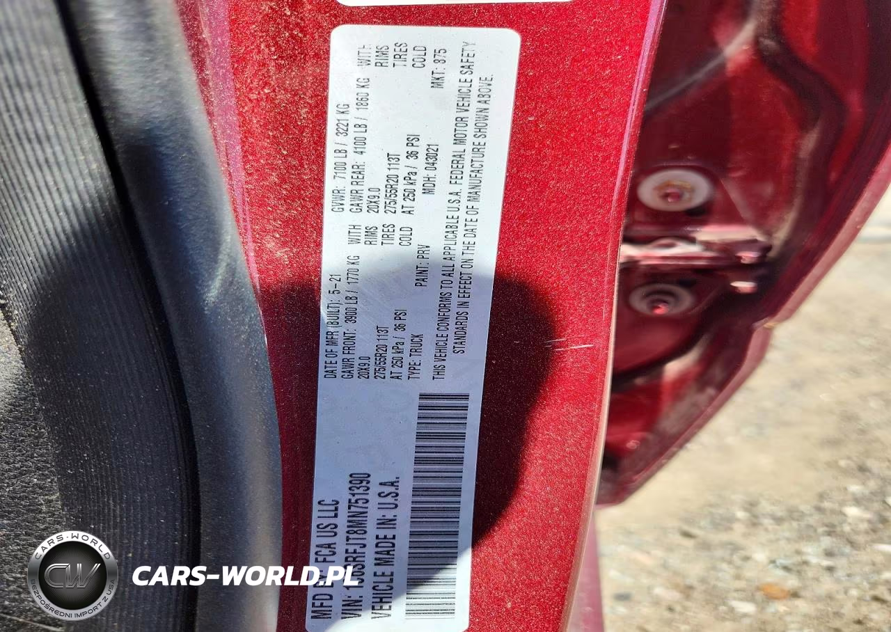 2021 Ram 1500 Laramie VIN:1C6SRFJT8MN751390 - 12