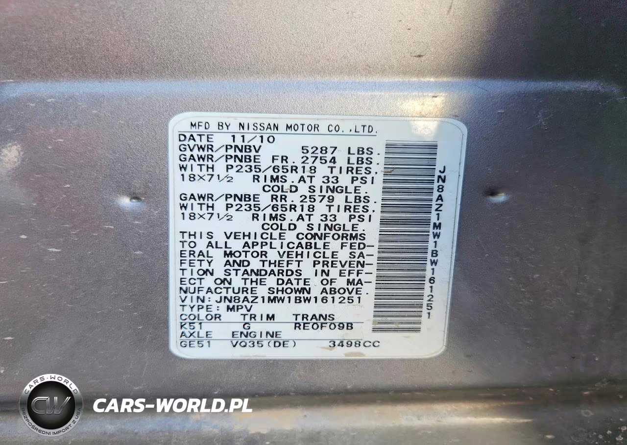 2011 Nissan Murano S VIN:JN8AZ1MW1BW161251 - 12