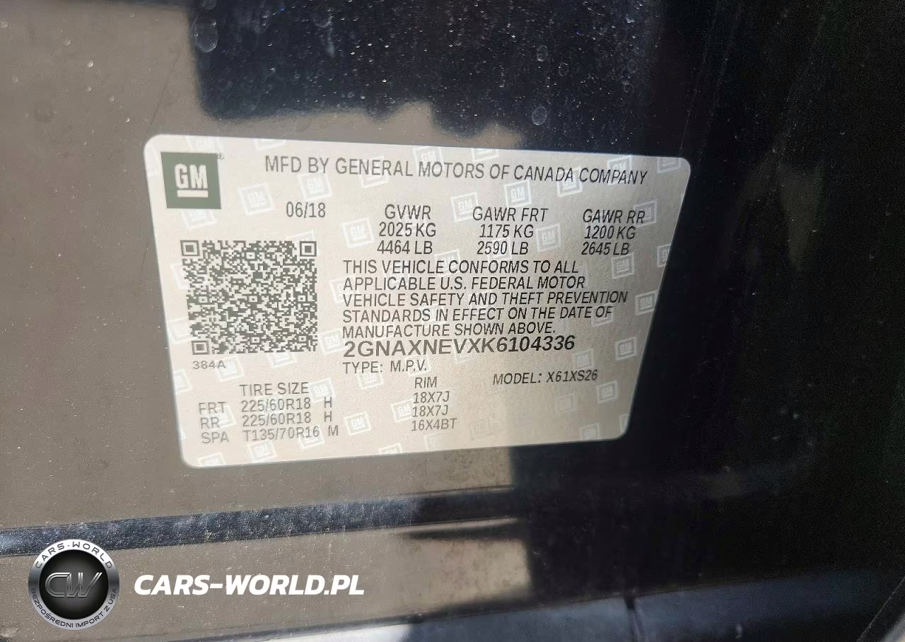 2019 Chevrolet Equinox Premier VIN:2GNAXNEVXK6104336 - 12