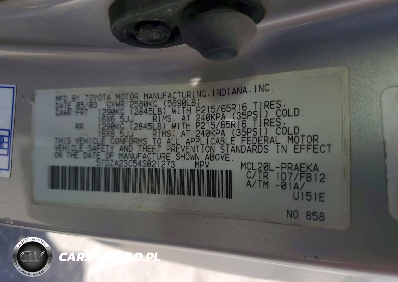 2004 Toyota Sienna Le 8 Passenger VIN:5TDZA23C54S021273 - 13