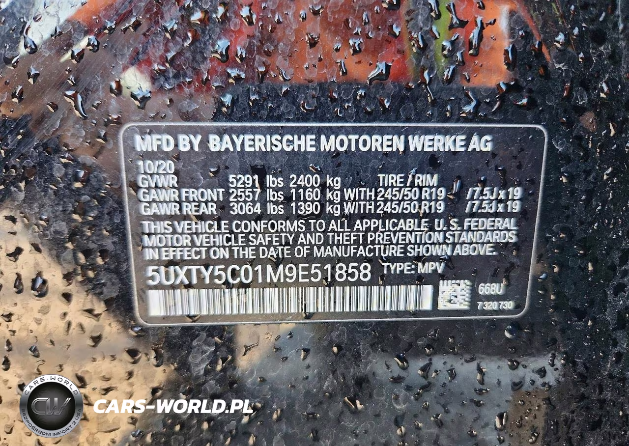 2021 BMW X3 xDrive30I VIN:5UXTY5C01M9E51858 - 13