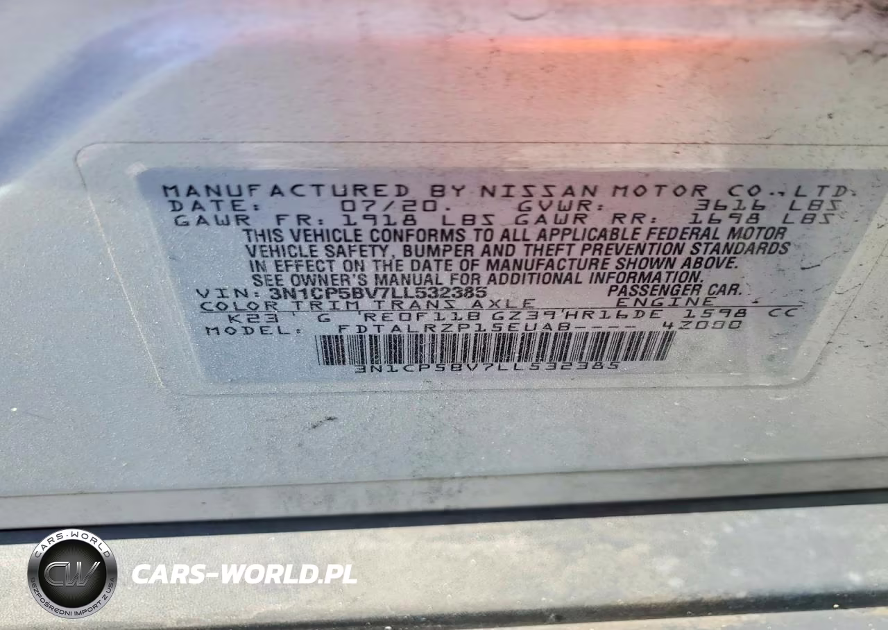 2020 Nissan Kicks S VIN:3N1CP5BV7LL532385 - 12