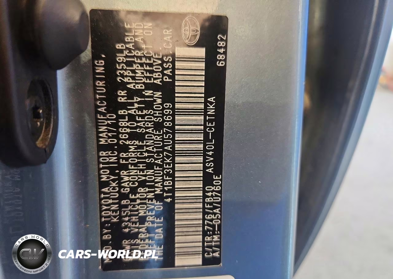 2010 Toyota Camry Le VIN:4T1BF3EK7AU578699 - 12