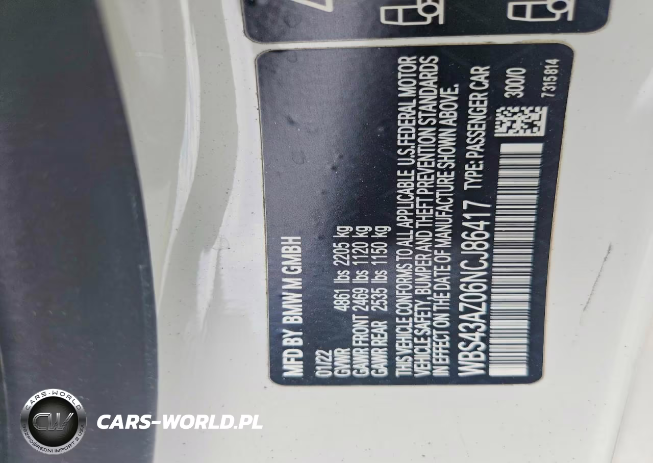 2022 BMW M4 Competition VIN:WBS43AZ06NCJ86417 - 12