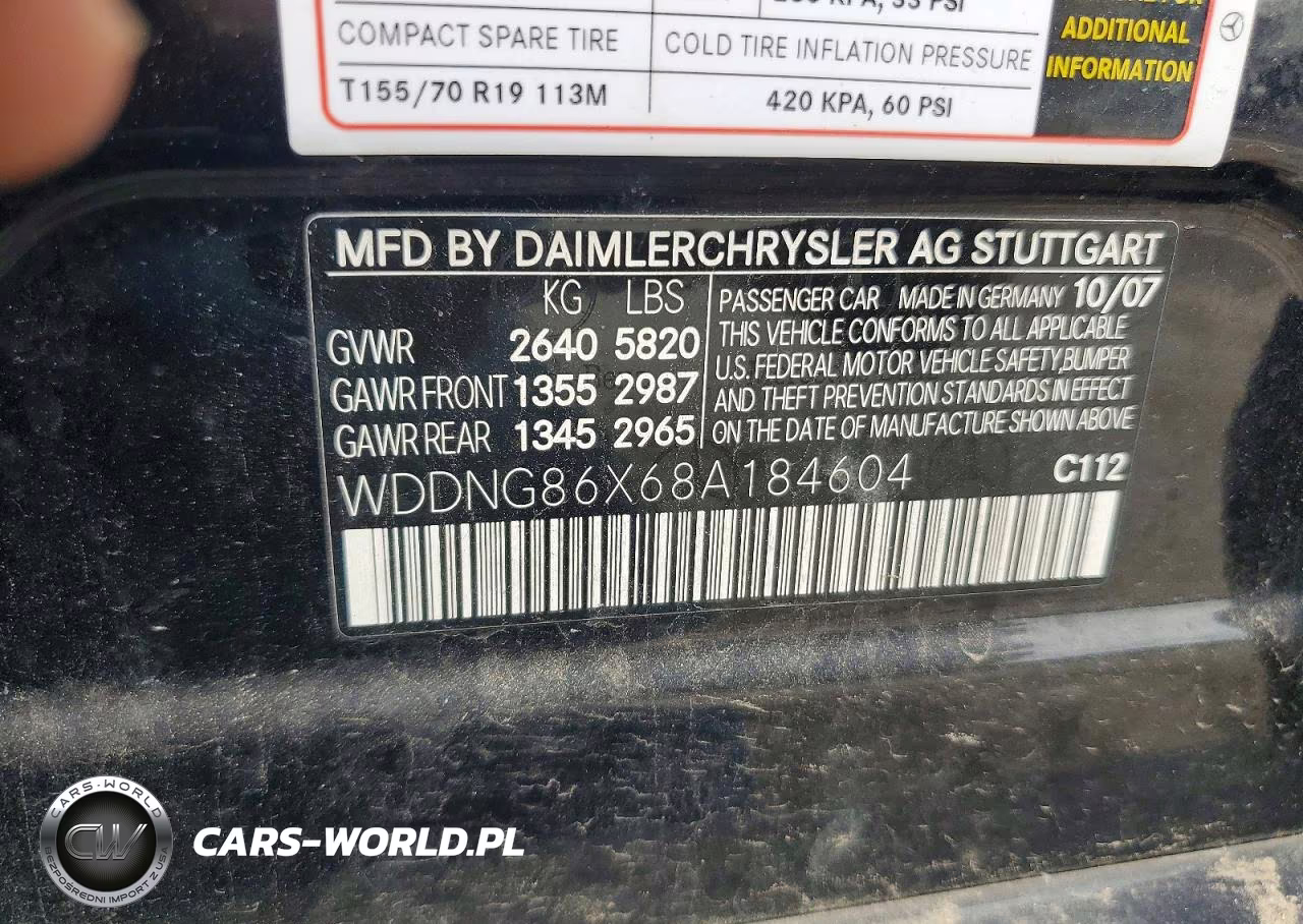 2008 Mercedes-Benz S 550 4Matic VIN:WDDNG86X68A184604 - 12