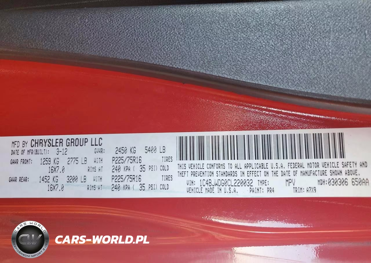 2012 Jeep Wrangler Unlimited Sport VIN:1C4BJWDG0CL220032 - 13