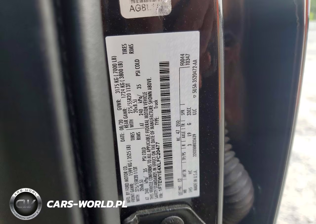 2020 Ford F150 Lariat VIN:1FTEW1E4XLFC20477 - 12