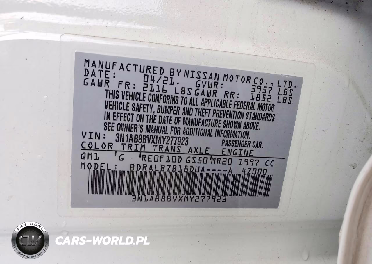 2021 Nissan Sentra S VIN:3N1AB8BVXMY277923 - 12