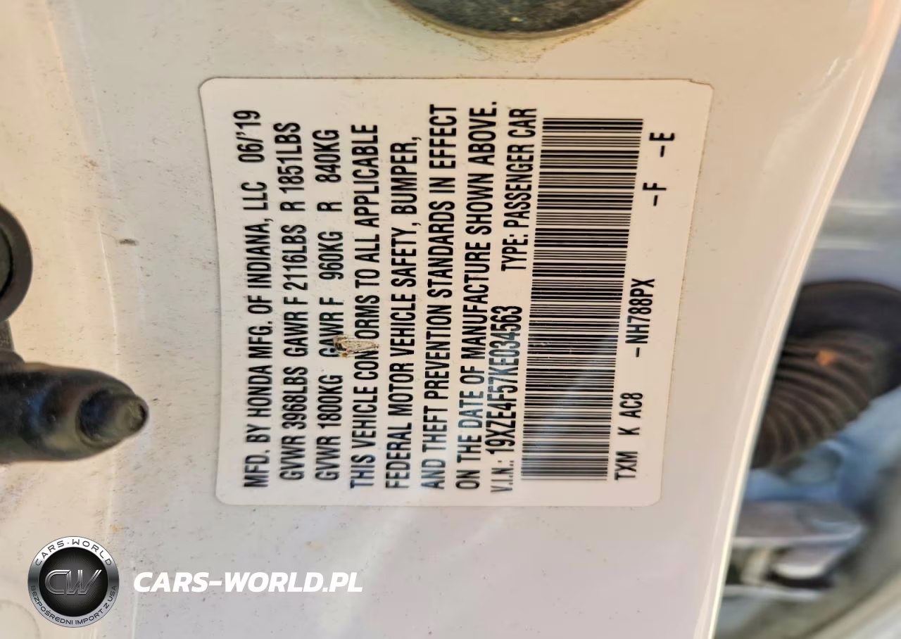 2019 Honda Insight Touring VIN:19XZE4F57KE034563 - 12