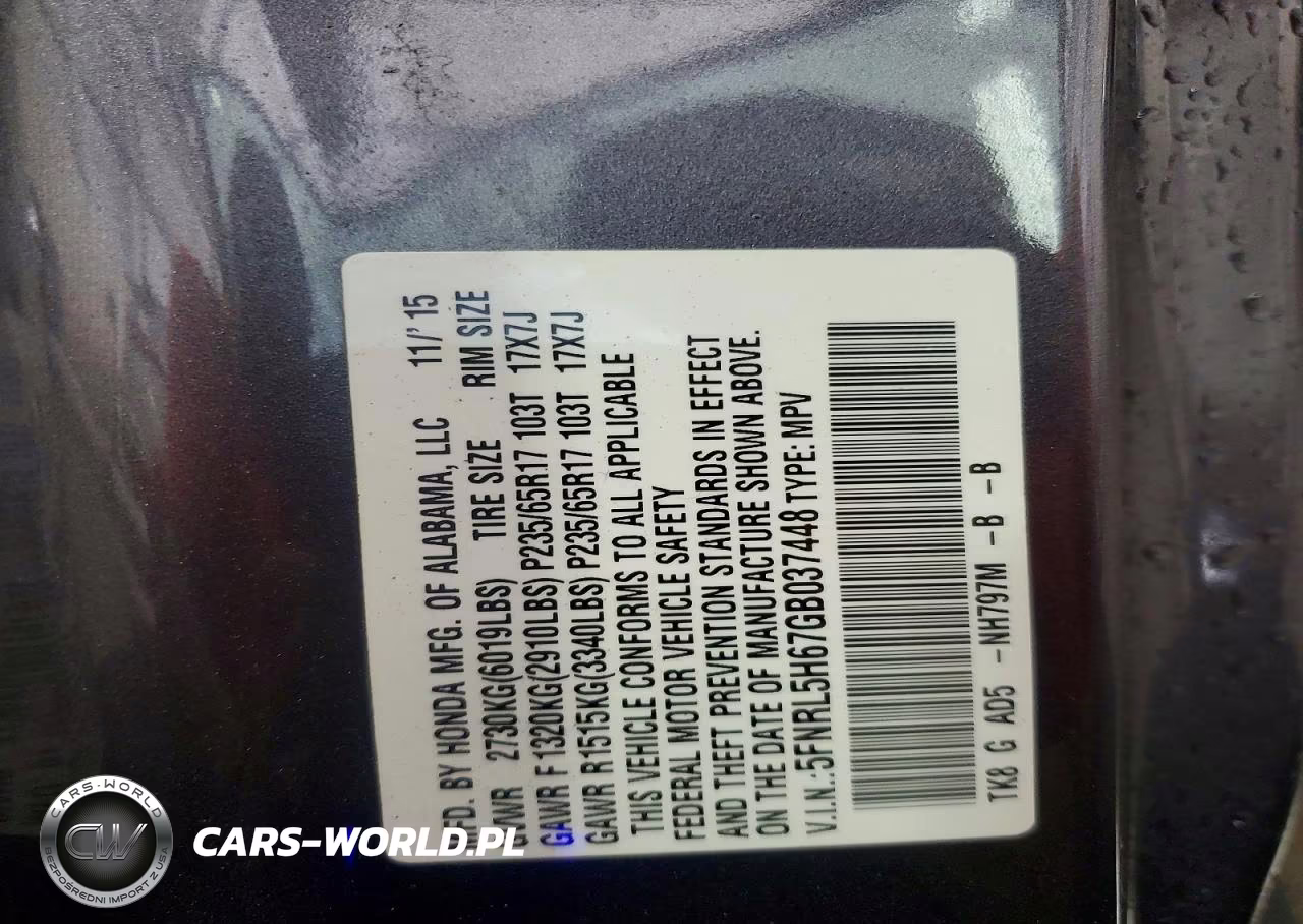 2016 Honda Odyssey Exl VIN:5FNRL5H67GB037448 - 13