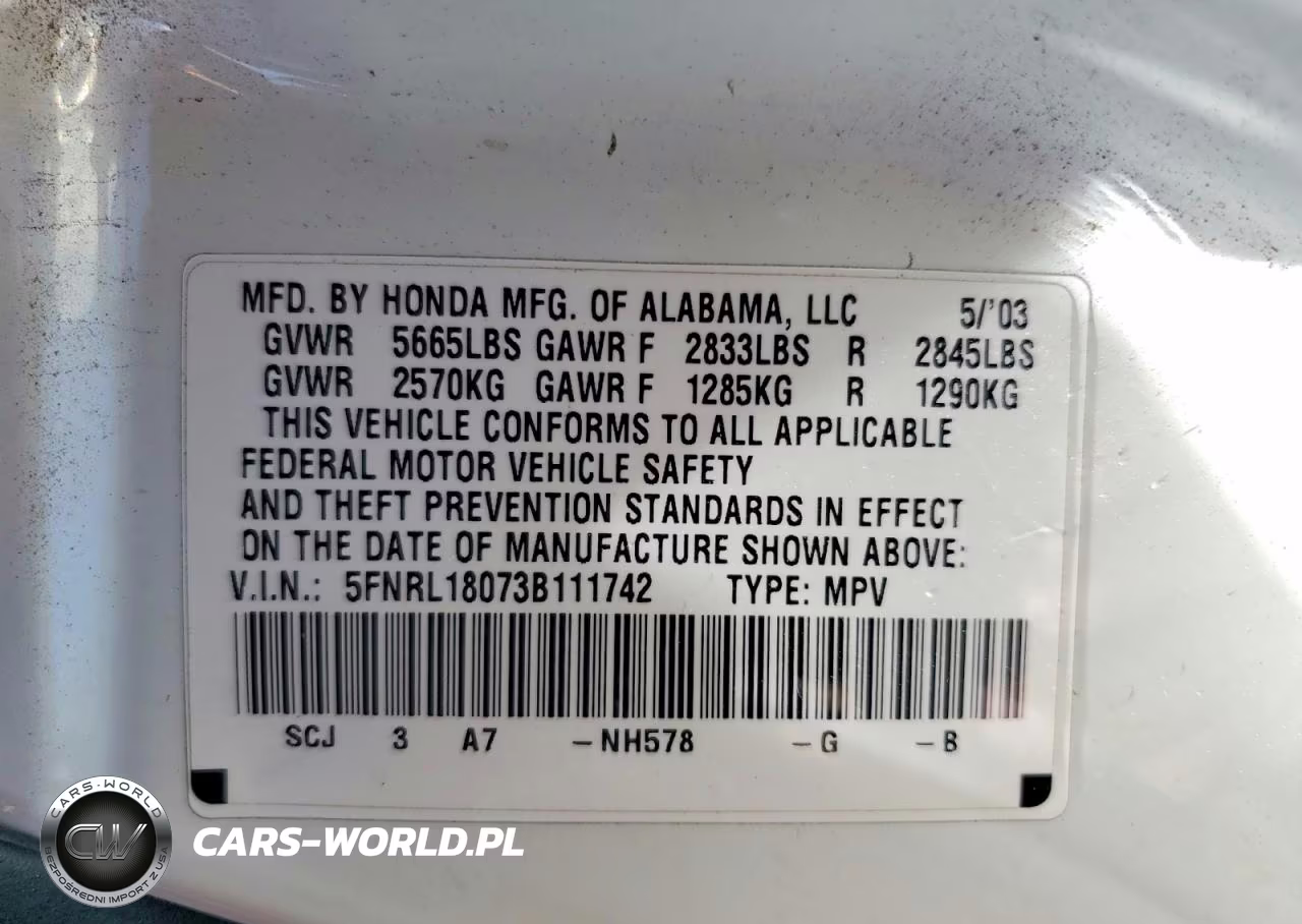 2003 Honda Odyssey Exl VIN:5FNRL18073B111742 - 14