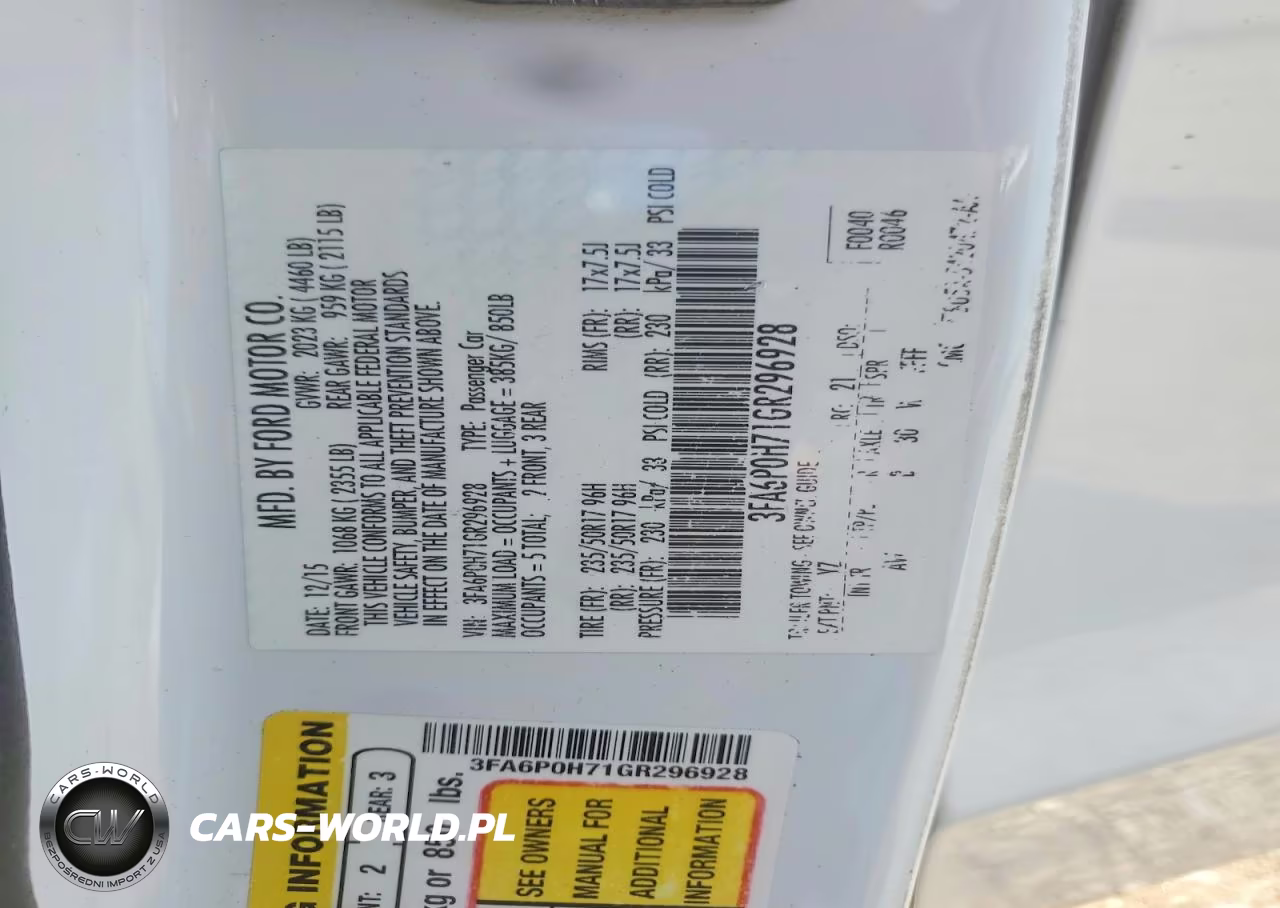 2016 Ford Fusion Se VIN:3FA6P0H71GR296928 - 12
