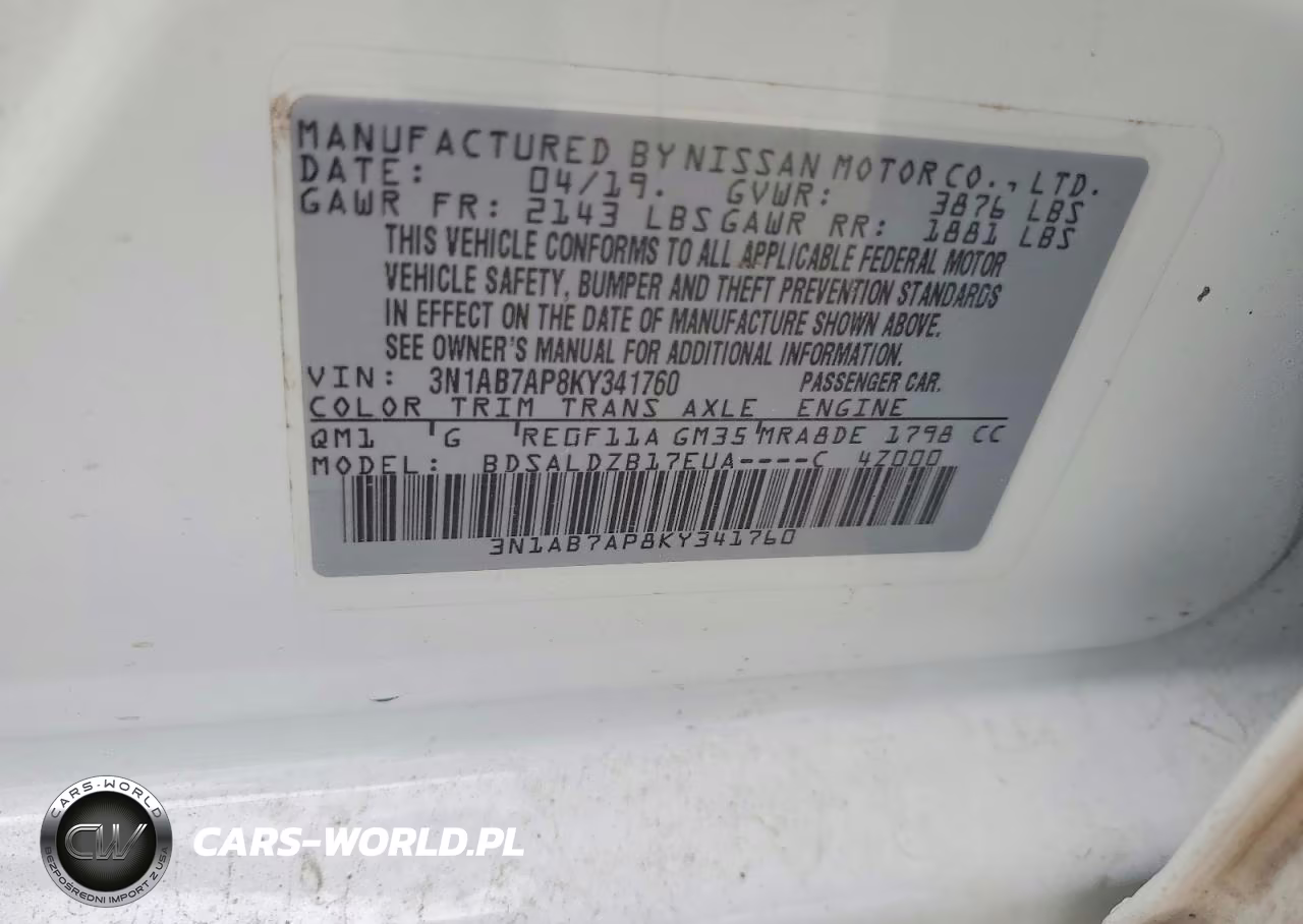 2019 Nissan Sentra Sv VIN:3N1AB7AP8KY341760 - 12