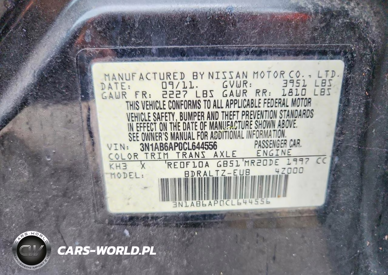 2012 Nissan Sentra 2.0 VIN:3N1AB6AP0CL644556 - 12