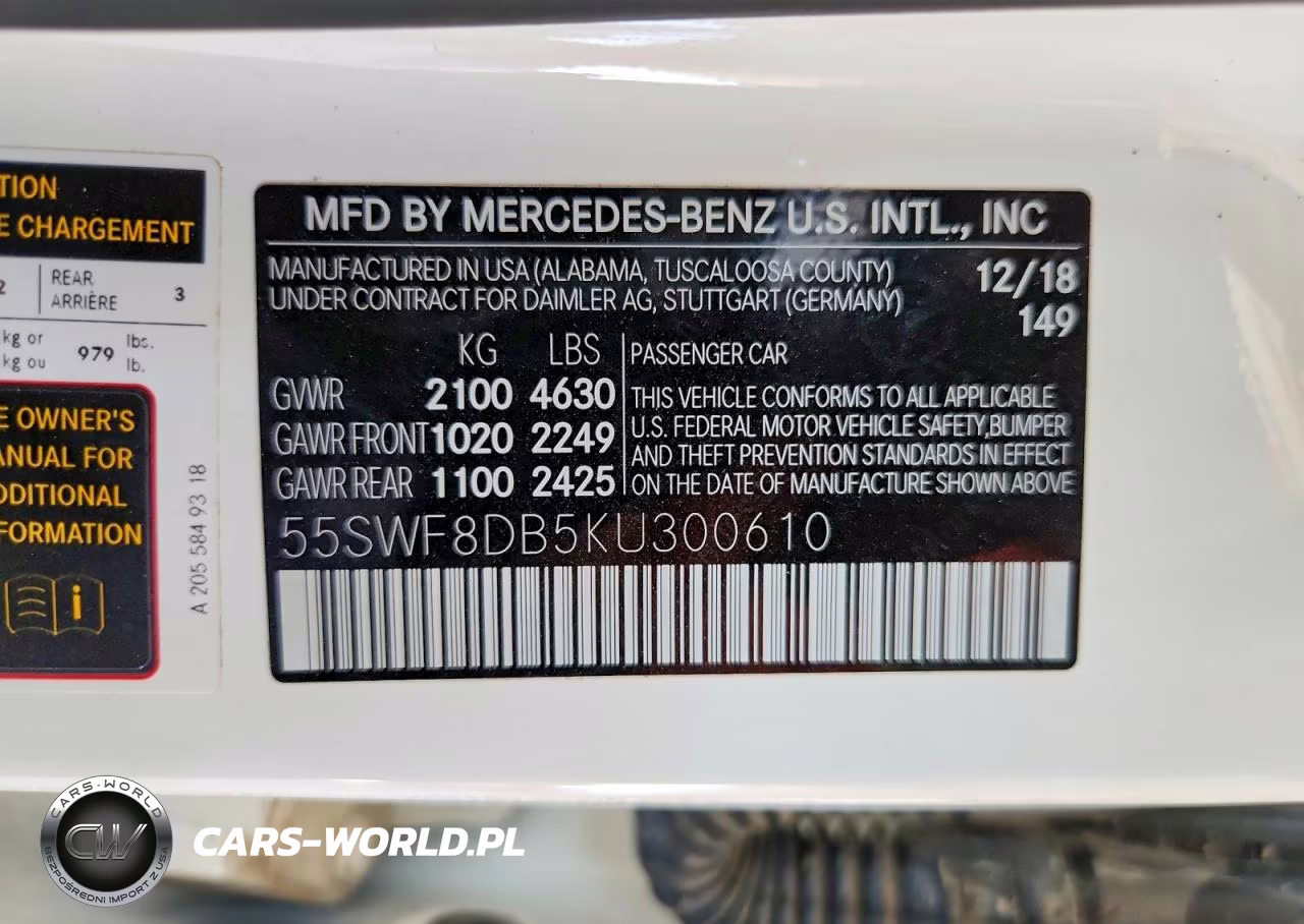 2019 Mercedes-Benz C 300 VIN:55SWF8DB5KU300610 - 12