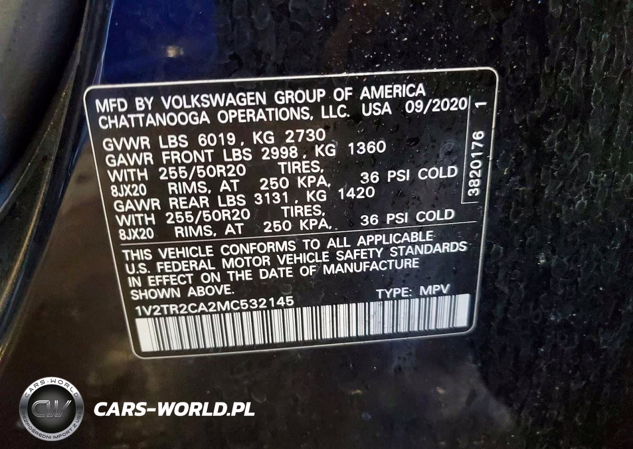2021 Volkswagen Atlas Sel Premium VIN:1V2TR2CA2MC532145 - 13