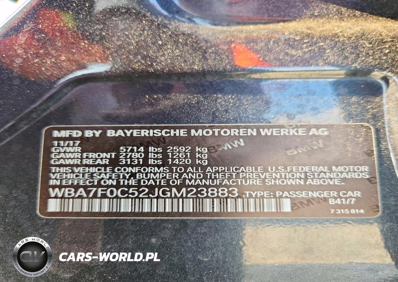2018 BMW 750 I VIN:WBA7F0C52JGM23883 - 12